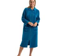 Marlon Womens Ramona Cosy Coral Fleece Housecoat - Soft & Warm Robe With Button or Zip Closure, Collar & Pockets, Teal Zip, 12-14