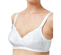 Marlon Womens Whitney Embroidered Non Wired Everyday Bra, White, 34DD