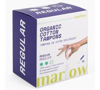 Marlow 100% Organic Cotton Easy Glide Tampons with Compact Applicator | Biodegradable Wrapping, Plant Based Applicator | 18 Count, Fragrance Free, Chlorine Free, Toxin Free… (Regular)