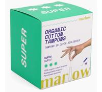 Marlow 100% Organic Cotton Easy Glide Tampons with Compact Applicator | Biodegradable Wrapping, Plant Based Applicator | 18 Count, Fragrance Free, Chlorine Free, Toxin Free… (Super)