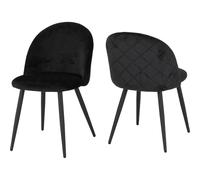 Seconique Marlow Dining Chair X 4 - Black Velvet, Black