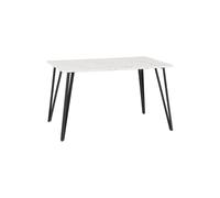 Marlow White Marble Effect/Black Dining Table