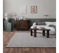 Marlow Hand Woven Rug for Living Room Bedroom Rustic Scandi Bohomian Chunky Knit Plain Flatweave Soft Touch Wool Rug Charcoal, Extra Large Size 240 x 340 cm (8'x11'2")