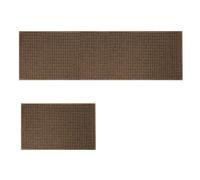 Marlow Kitchen Mat 2PCS Non Slip Rubber Woven Floor Runner Absorbent Brown | Size: 45 cm x 150 cm Marlow Brown 45 cm x 150 cm