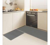 Marlow Kitchen Mat 2Pcs Non Slip Woven Rubber Floor Mat Absorbent Runner Grey | Size: 45 cm x 150 cm Marlow Grey 45 cm x 150 cm