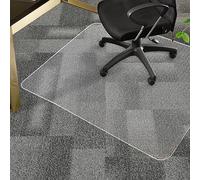 MARLOW Office Chair Mat for Carpet, Anti-Slip Desk Chair Mat, 120 x 90cm PVC Carpet Protector with Grippers, Large Floor Mat for Office Chairs, Gaming Chairs, Computer Chairs (Clear)