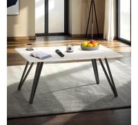 Seconique Marlow Coffee Table White Marble Effect Black Legs