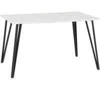 Seconique Marlow Dining Table In White Marble Effect Finish