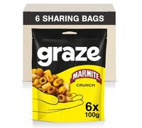 Marmite Crunch - Savoury Snacks with 30% less fat than average crisps - High in Fibre, Sharing Bags - Packaging may vary - (6 x 100g Sharing Bags)