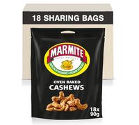 Marmite Oven Baked Cashews - Vegan Savoury Healthy Snacks, 173 kcals per Portion, Source of B Vitamins (18 Packs x 90g))