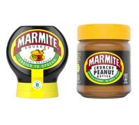 Marmite Squeezy and Crunchy Peanut Butter, Yeast Extract Spread.