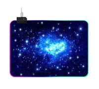 MARMODAY RGB Gaming Blue Sky Mouse Pad, Extended Led Mousepad, Non-Slip Rubber Base Desk Pad with 14 Lighting Modes, Waterproof Smooth Mouse Mat for Home Office Study Game (11.8 x 13.7 x 0.1 Inch)