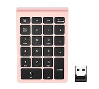 MARMODAY Slim Wireless 22-Key Keypad Keyboard Extension Portable Mini Financial Accounting 10 Keys Number Keyboard Extensions for Laptop, PC, Desktop, Surface Pro, Notebook (Pink)