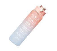 MARMODAY Water Bottle with Straw and Lock Portable Sport Waterbottle 800ml Gradient Colors Plastic Drinking Bottles with Time Markings Cycling Gym Fitness Pink
