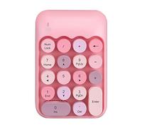 MARMODAY Wireless Numeric Keypad 18 Keys with 2.4G Portable Silent Number Pad USB Receiver Accounting Number Keyboard Extensions for Laptop Desktop PC (Pink B)