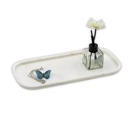 Marmor 100% Natural Marble Bathroom Tray for Perfume, Candles, Jewelry Stone Vanity, Bathroom & Kitchen Counter Organizer and Home Decor (Calacatta Gold Marble Tray)