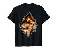 Marmot Hibernation Blanket Lantern Alpine Cabin Cozy Retreat T-Shirt