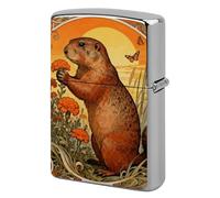Marmot Marigold Patch Lighter Case Metal Double-Sided Lighter Cover Pocket Lighters Sleeve Windproof Lighters Accessories for Men Women
