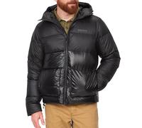 Marmot Men's Guides Down Hoody, Lightweight down jacket, warm winter puffy, water-repellent quilted coat, windproof functional jacket, packable outdoor jacket with hood, Black, XL