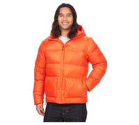 Marmot Men's Guides Down Hoody, Lightweight down jacket, warm winter puffy, water-repellent quilted coat, windproof functional jacket, packable outdoor jacket with hood, Flame, L