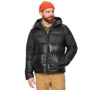 Marmot Men's Guides Down Hoody, Lightweight down jacket, warm winter puffy, water-repellent quilted coat, windproof functional jacket, packable outdoor jacket with hood, Black, XXL