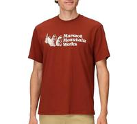Marmot Men's MMW Short-Sleeve Tee - Screen Printed Graphic on Soft, Breathable, Eco-Friendly Cotton/Poly Blend, Pecan, Large