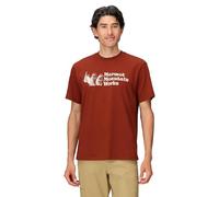 Marmot Men's MMW Short-Sleeve Tee - Screen Printed Graphic on Soft, Breathable, Eco-Friendly Cotton/Poly Blend, Pecan, S