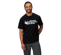 Marmot Men's MMW Short-Sleeve Tee - Screen Printed Graphic on Soft, Breathable, Eco-Friendly Cotton/Poly Blend, Black, S