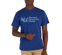 MARMOT Men's MMW Short-Sleeve Tee - Screen Printed Graphic on Soft, Breathable, Eco-Friendly Cotton/Poly Blend, Twilight Blue, Large