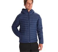 Marmot Men's Warm Puffy Jacket, Insulated Hooded Winter Coat, Water-resistant Quilted Parka, Lightweight Packable Outdoor Jacket, Windproof, Arctic Navy, S