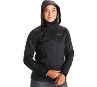 Marmot Women's PreCip Eco Jacket, Waterproof Jacket, Lightweight Hooded Rain Jacket, Windproof Raincoat, Breathable Windbreaker, Ideal for Running and Hiking, Black, XS