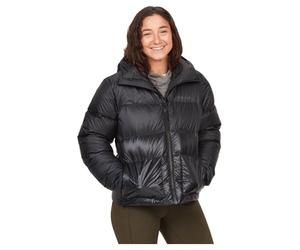 Marmot Women's Wm's Guides Down Hoody, Lightweight down jacket, warm winter puffy, water-repellent quilted coat, windproof functional jacket, packable outdoor jacket with hood, Black, L
