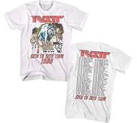 MARNEL Men's RATT City to City USA Tour 1989 Heavy Metal Concert Tour Rock Band T-Shirt Fashion Casual Cool Tee Shirts White XL