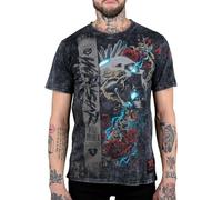 MARNEL Wornstar Heartbreaker Skull Roses Rocker Streetwear Edgy Weiß Gelb Schwarz Rot Herren T-Shirt 100% Baumwolle, Farbe20, Black XL