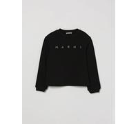 MARNI Boy's Cotton Crewneck Sweatshirt with Rhinestone Logo and Dropped Shoulders - Size: 10 - female