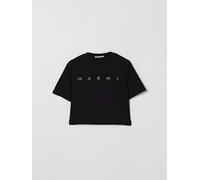 MARNI Boy's Cotton T-Shirt with Rhinestone Logo and Dropped Shoulders - Size: 8 - female