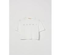 MARNI Boy's Cotton T-Shirt with Rhinestone Logo and Dropped Shoulders - Size: 8 - female