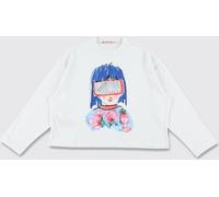 MARNI Boy's Cropped Cotton T-Shirt with Graphic Print and Logo - Size: 12 - female
