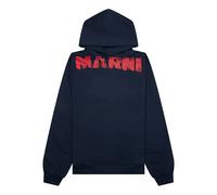 Marni brushstroke logo-print hoodie - Blue 46-48-50-52
