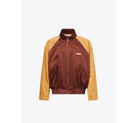 Marni Mens Marni Contrast-Sleeves Zip-Up Cotton Bomber Jacket Tobacco 40