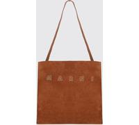 MARNI Museo Calfskin and Suede Tote Bag with Top Handle