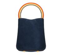 Marni Pannier Suede Bucket Bag - Navy with Multicolour Handle - One size