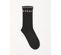 MARNI Stretch Cotton Socks with Jacquard Logo - Size: 2 - unisex