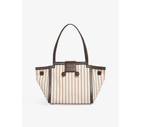Marni Womens Marni Mini Riviera Striped Canvas and Leather Tote Bag Zo883 1 Size