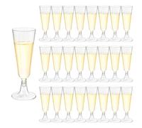 Marnovest 25 PCS Champagne Flutes, 160ml Reusable Plastic Champagne Flutes Set for Wedding, Party Decor, Birthday, Anniversary Events, Clear