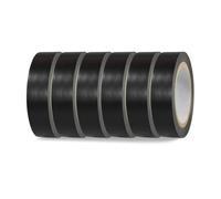 Marnovest 6 PCS Black Electrical Tape, 15mm X 20m Strong Self-Adhesive Pvc Insulation Tape for Electrical Wiring, Repair and Protection
