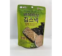 Marochip Korean Crispy Seaweed Snack Not Fried, Roasted 4 Times Two Layers of Seaweed with Toppings, Premium Seaweed Snack (20g/pack) Available in 6 Flavours (Wasabi Sesame)
