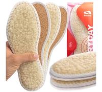 MAROL Cork Insoles with Sheep Wool - Warm Insulating Winter Shoe Insoles Made of Wool - Thermal Insoles with Natural Sheep Wool - Insoles for Winter Shoes / 2 Pairs, Size 35-46