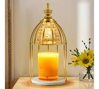 Maromamix Candle Warmer Lamp with Timer & Dimmer - Vintage Electric Wax Melter for Scented Jar Candles, Aroma Night Light and Home Decor Gift for Women, Housewarming, Birthday, Christmas(Golden)