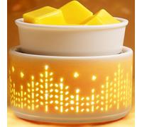 Maromamix Ceramic Wax Melts Warmer-Electric Candle Wax Warmer for Scented Wax PTC Heating Wax Burner Fragrance Wax Melter with 7 Colors Light Gift & Decor (7 Colors Halo)